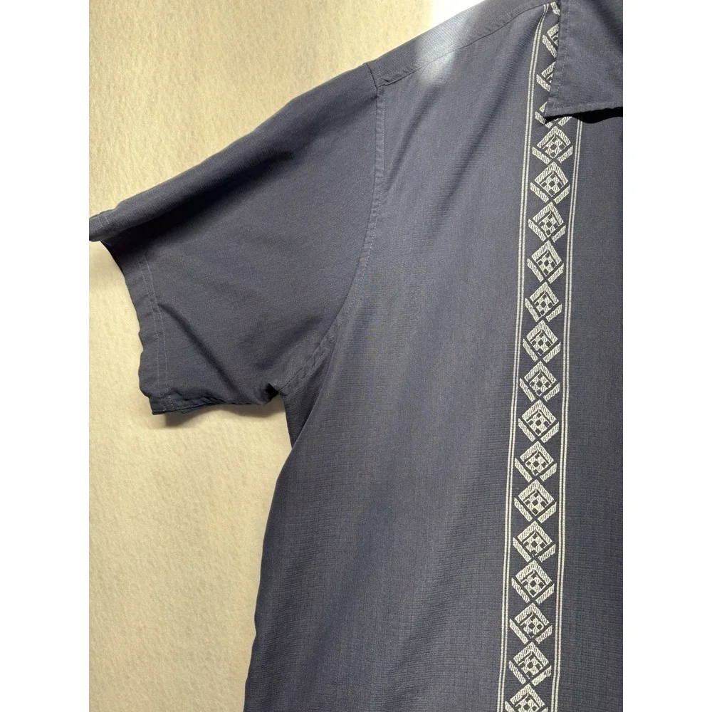 David Taylor Collection Shirt Mens 2XL Blue Button Up Short Sleeve Casual Camp